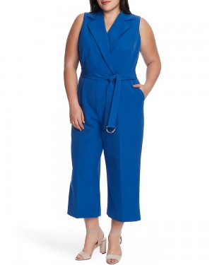 Dámské Kombinéza Vince Camuto Bez Rukávů Cropped (Plus Size) Blankyt | 8274-AWHCS