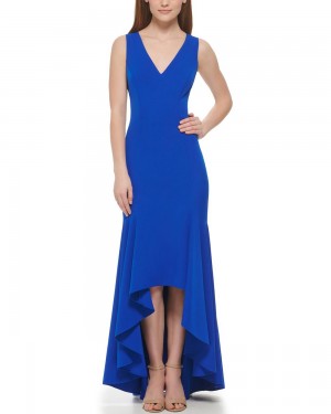 Dámské Maxi Šaty Vince Camuto Fluted-Hem Gown Blankyt | 6127-ASHYJ