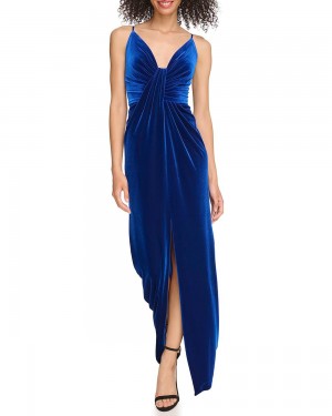 Dámské Maxi Šaty Vince Camuto Velvet Drape-Detail Gown Blankyt | 3018-MORVH