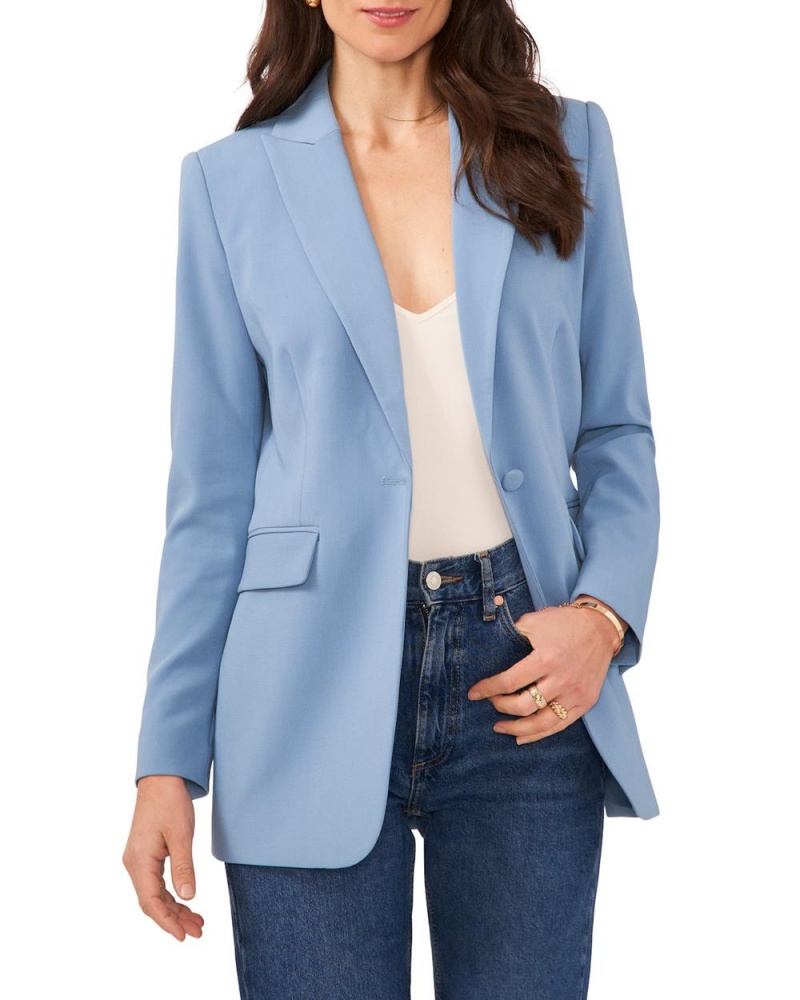 Dámské Blejzr Vince Camuto One-Button Peak-Lapel Blankyt | 1526-XDPVI