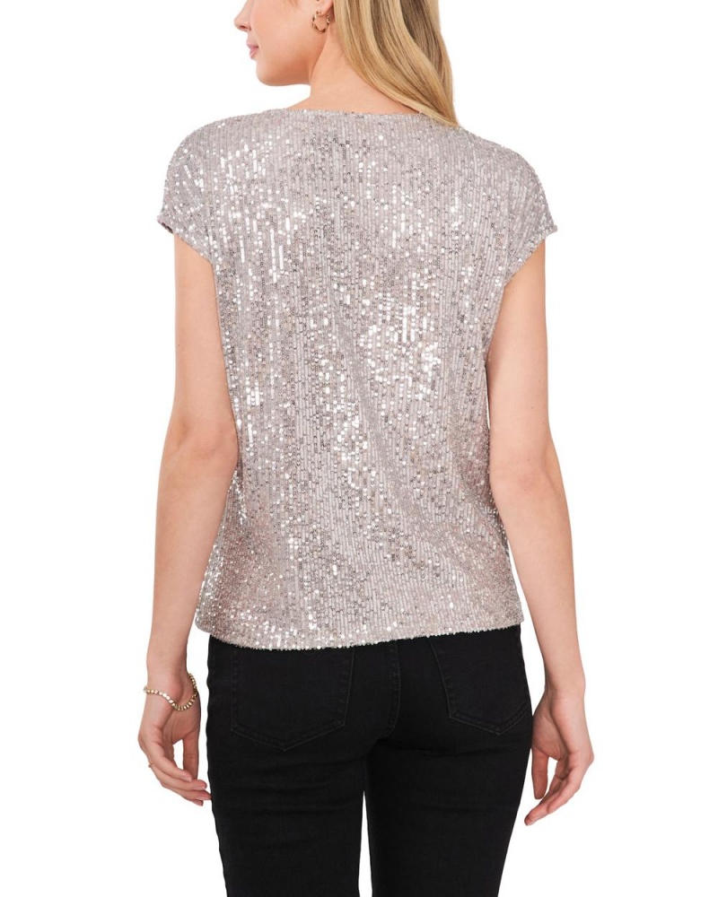 Dámské Halenka Vince Camuto Sequined V-Neck Stříbrné | 6849-FTNPE