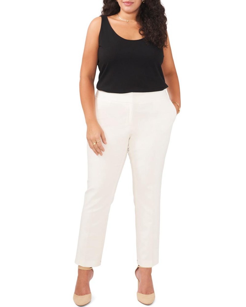 Dámské Kalhoty Vince Camuto Cropped (Plus Size) Bílé | 0847-LKGSI