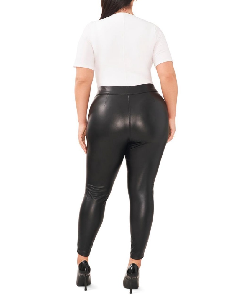 Dámské Kalhoty Vince Camuto Faux Læder Stretch (Plus Size) Černé | 9501-TCDMS