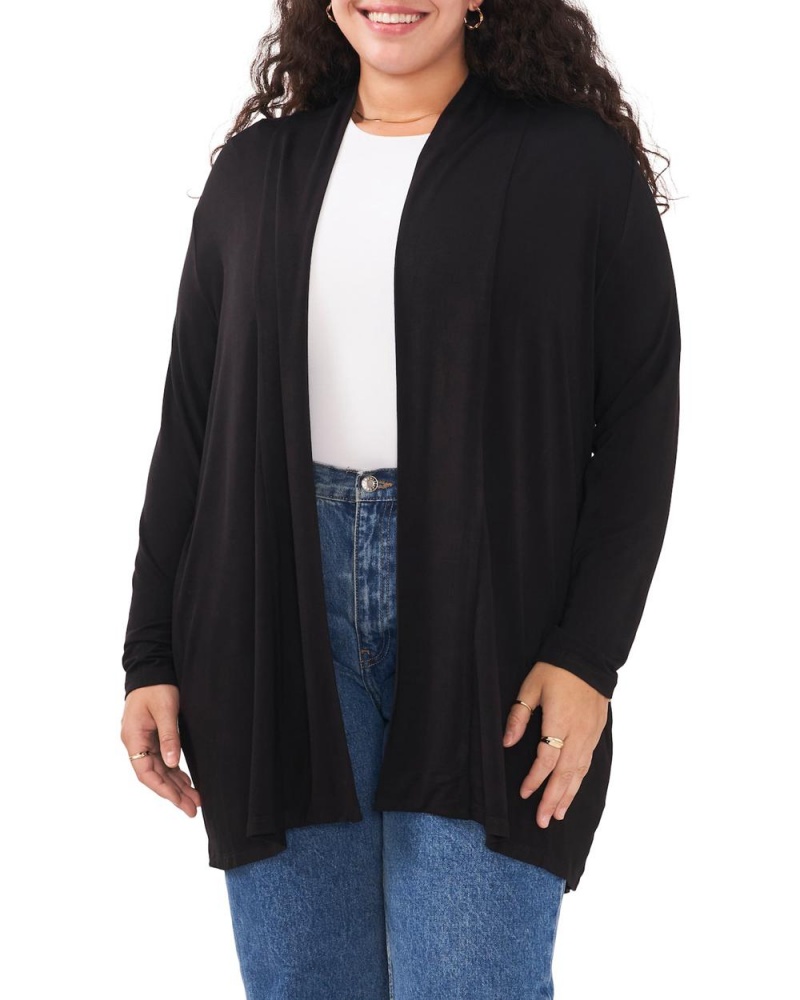 Dámské Kardigan Vince Camuto Open-Front Cardigan (Plus Size) Černé | 4570-YQEKL