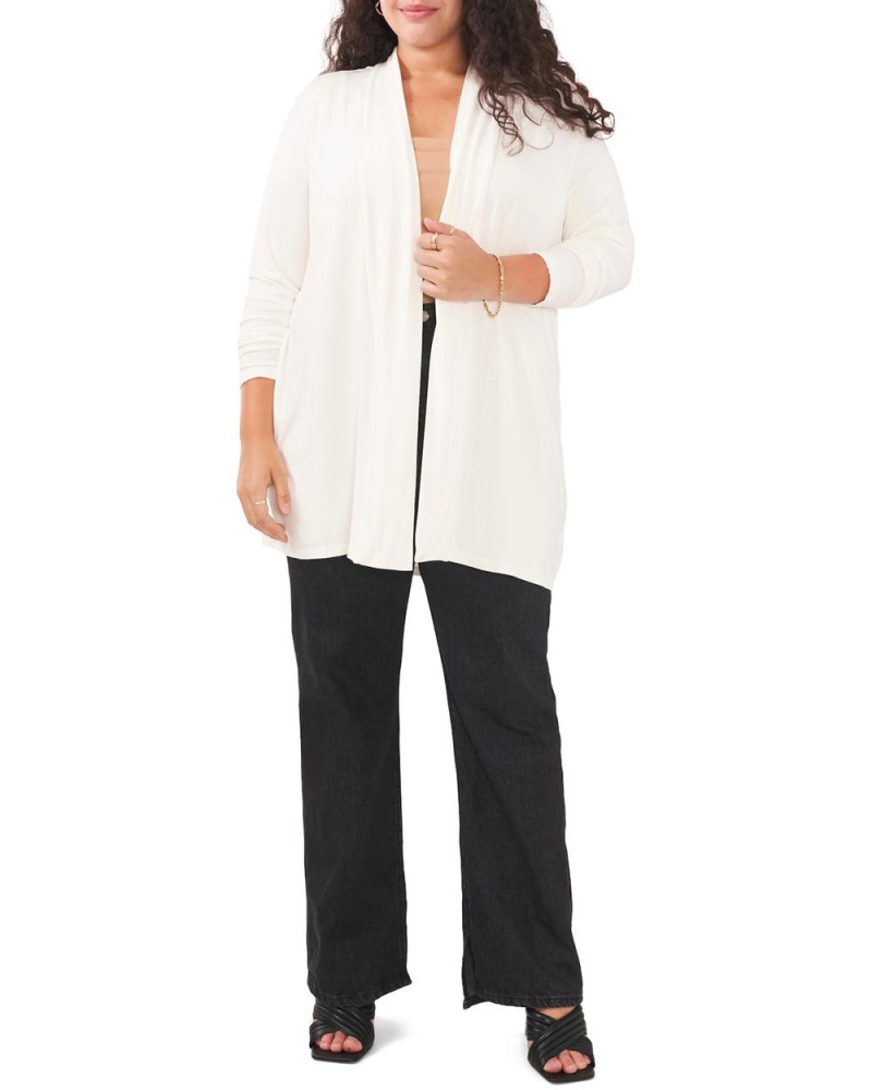 Dámské Kardigan Vince Camuto Open-Front Cardigan (Plus Size) Bílé | 5043-BXANQ