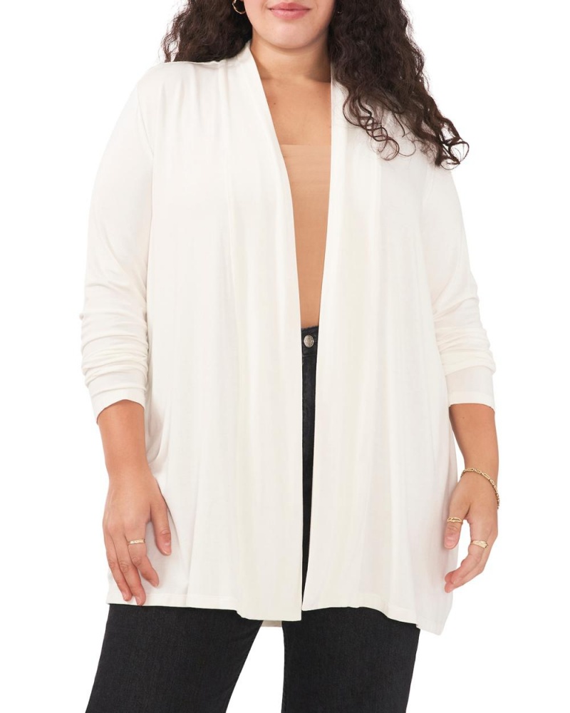 Dámské Kardigan Vince Camuto Open-Front Cardigan (Plus Size) Bílé | 5043-BXANQ