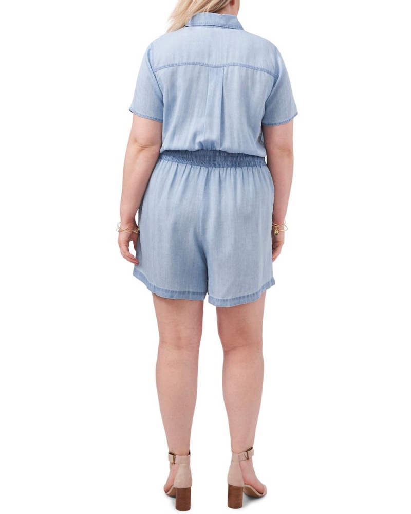 Dámské Kombinéza Vince Camuto Button-Down Romper (Plus Size) Blankyt | 9123-GPDZU