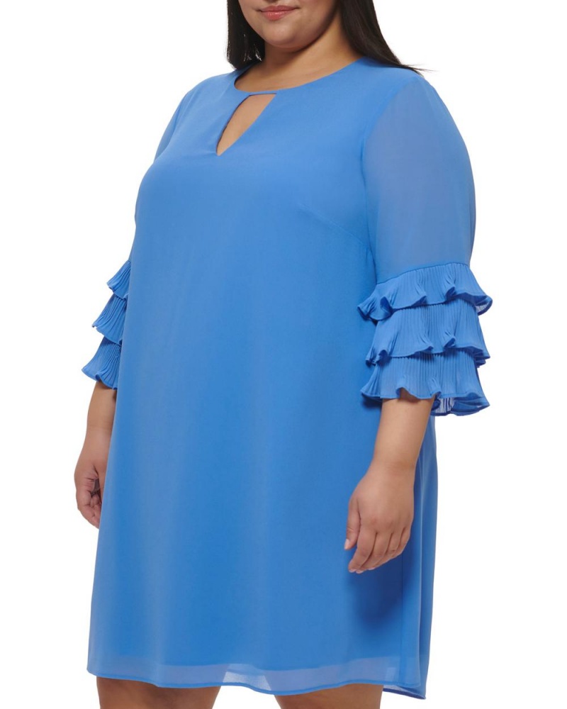 Dámské Maxi Šaty Vince Camuto Chiffon Layered-Sleeve (Plus Size) Blankyt | 5194-BMTVC