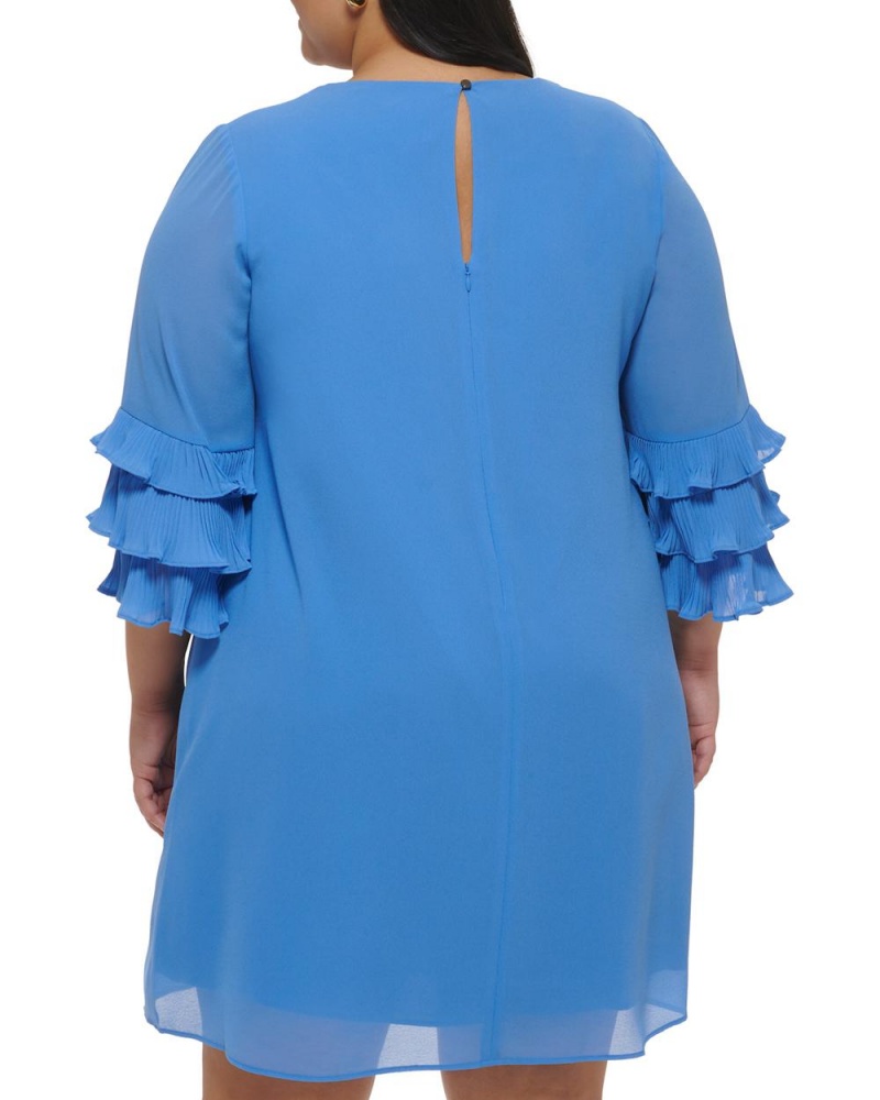 Dámské Maxi Šaty Vince Camuto Chiffon Layered-Sleeve (Plus Size) Blankyt | 5194-BMTVC