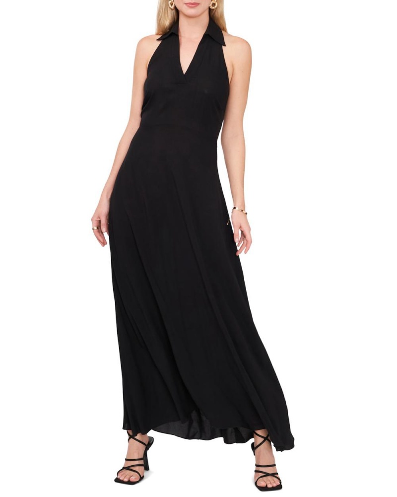 Dámské Maxi Šaty Vince Camuto Collared Halter Černé | 3548-XYMQE