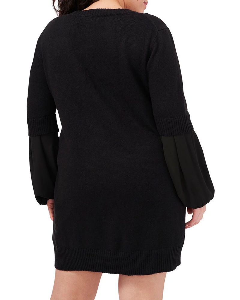 Dámské Maxi Šaty Vince Camuto Contrast-Sleeve (Plus Size) Černé | 0795-YRPWF