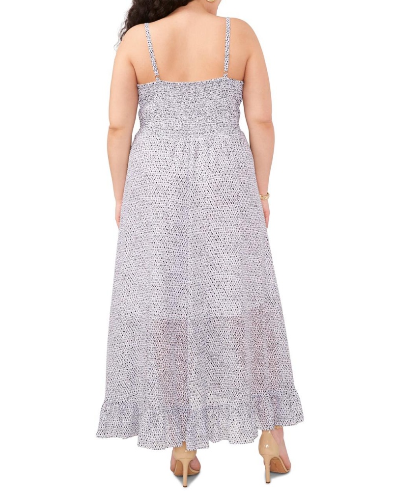 Dámské Maxi Šaty Vince Camuto Dash-Print High-Low (Plus Size) Bílé | 0276-HDWQA