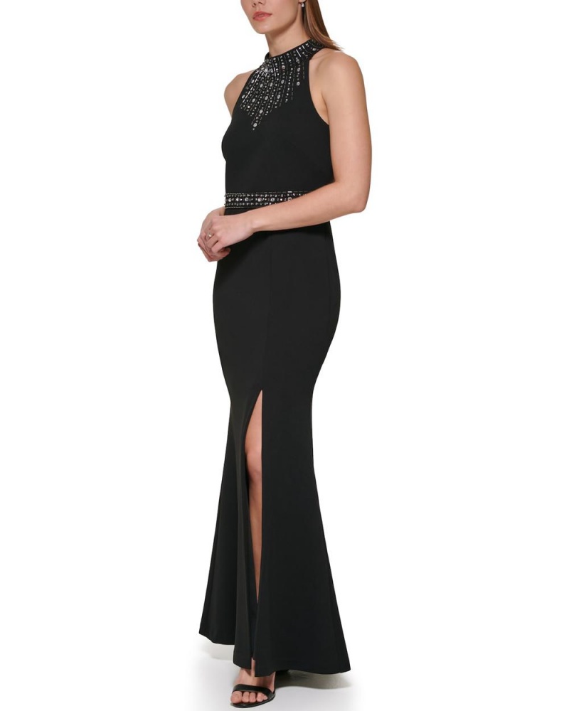 Dámské Maxi Šaty Vince Camuto Embellished Halter-Neck Gown Černé | 3190-TIXUB