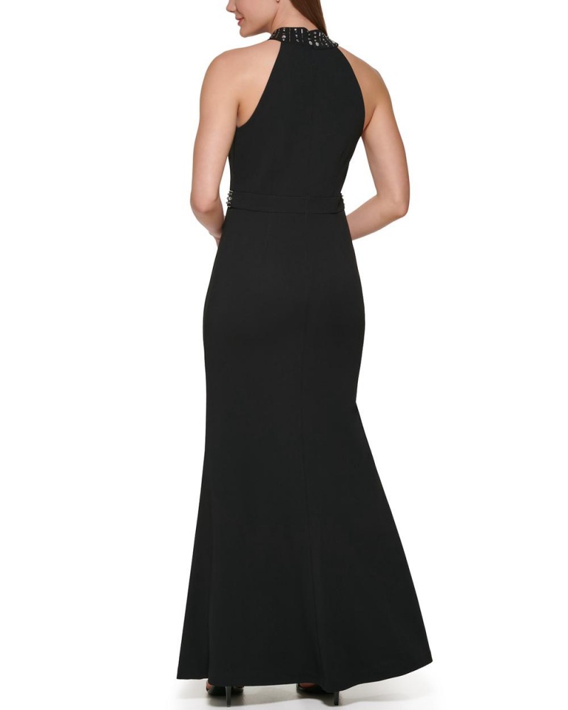 Dámské Maxi Šaty Vince Camuto Embellished Halter-Neck Gown Černé | 3190-TIXUB