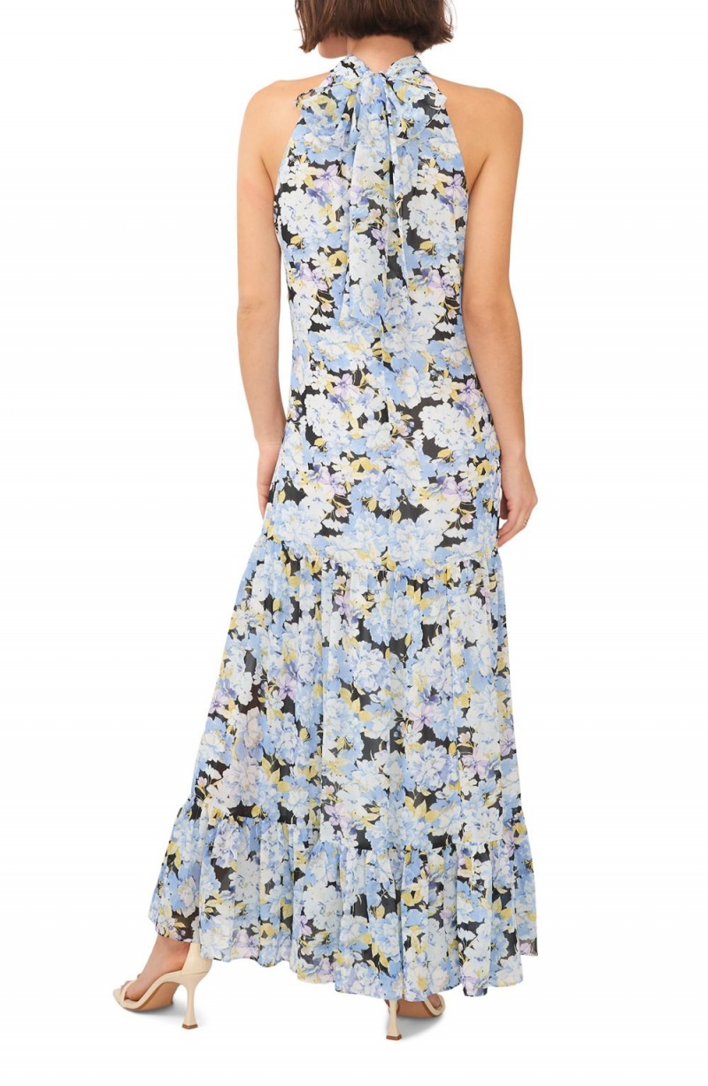 Dámské Maxi Šaty Vince Camuto Floral-Print Halter-Neck Viacfarebný | 6302-IMOUP