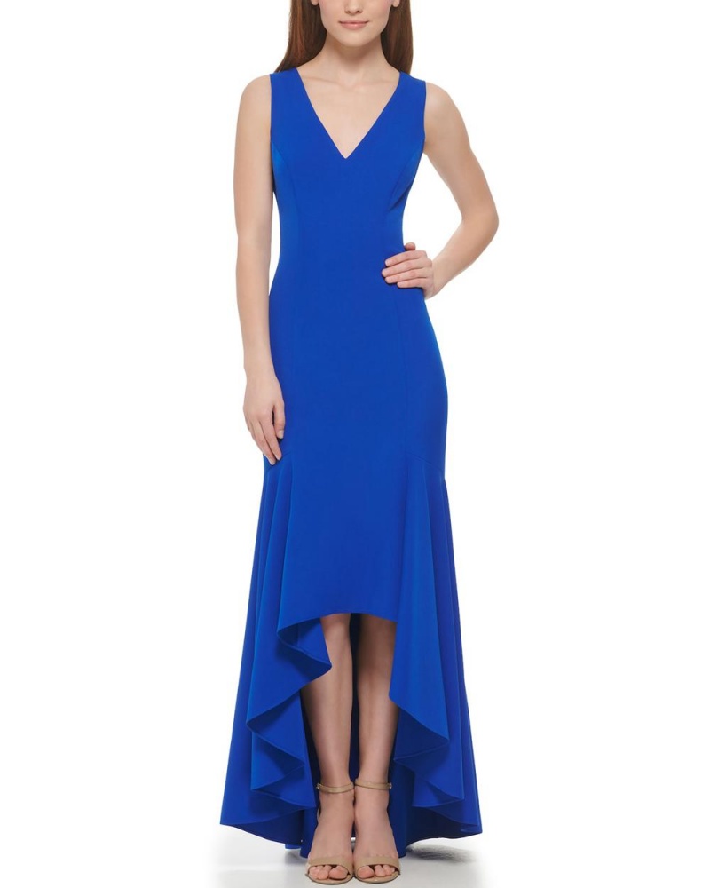 Dámské Maxi Šaty Vince Camuto Fluted-Hem Gown Blankyt | 6127-ASHYJ