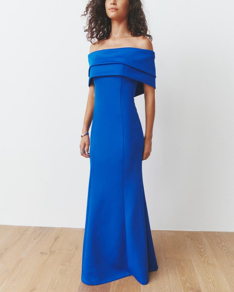 Dámské Maxi Šaty Vince Camuto Off-The-Shoulder Gown Blankyt | 7216-EVDBC