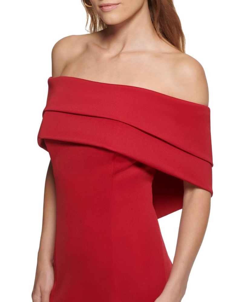 Dámské Maxi Šaty Vince Camuto Off-The-Shoulder Gown Červené | 7413-EGTXU