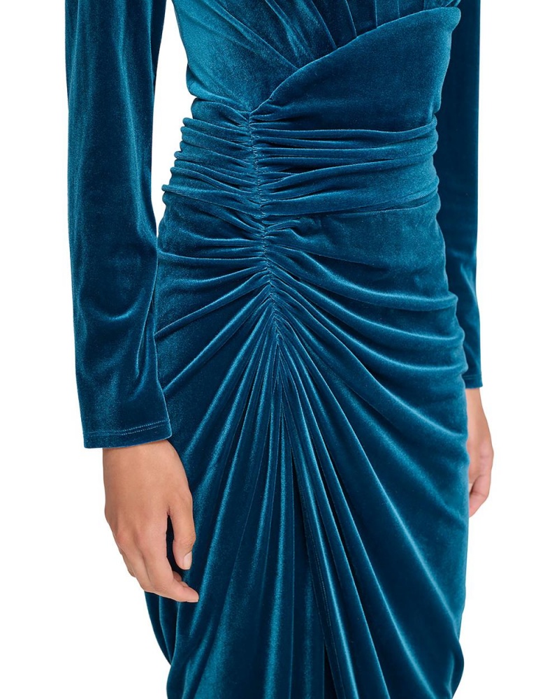 Dámské Maxi Šaty Vince Camuto Ruched Velvet Gown Blankyt | 7453-HVJMR