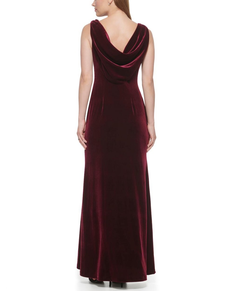 Dámské Maxi Šaty Vince Camuto Velvet Cowl-Neck Gown Vínové | 5103-HRCZD