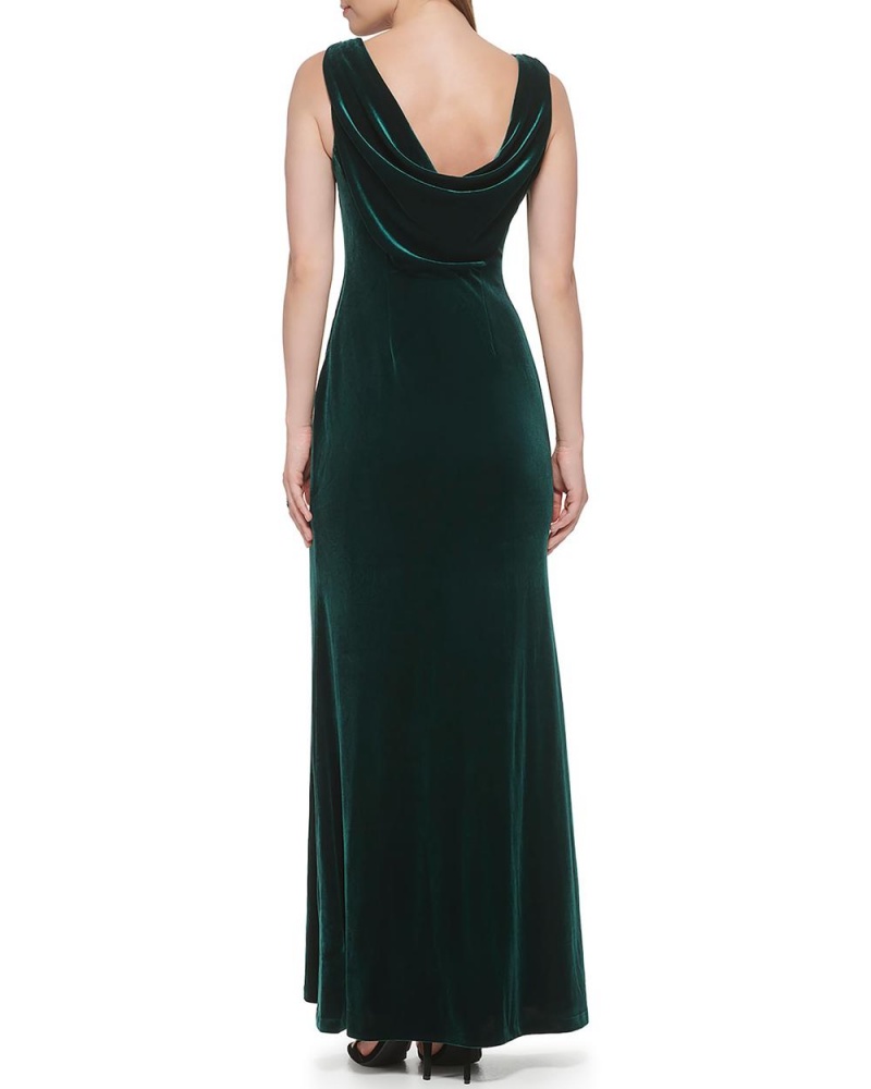 Dámské Maxi Šaty Vince Camuto Velvet Cowl-Neck Gown Zelene | 7361-ZHUPA