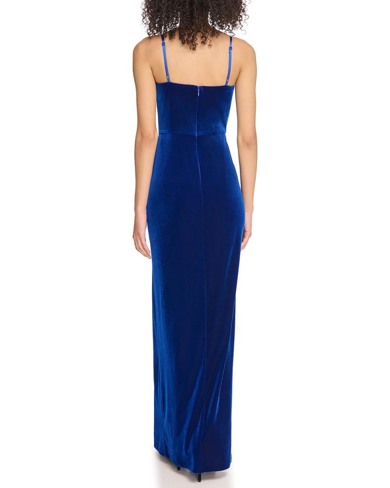 Dámské Maxi Šaty Vince Camuto Velvet Drape-Detail Gown Blankyt | 3018-MORVH