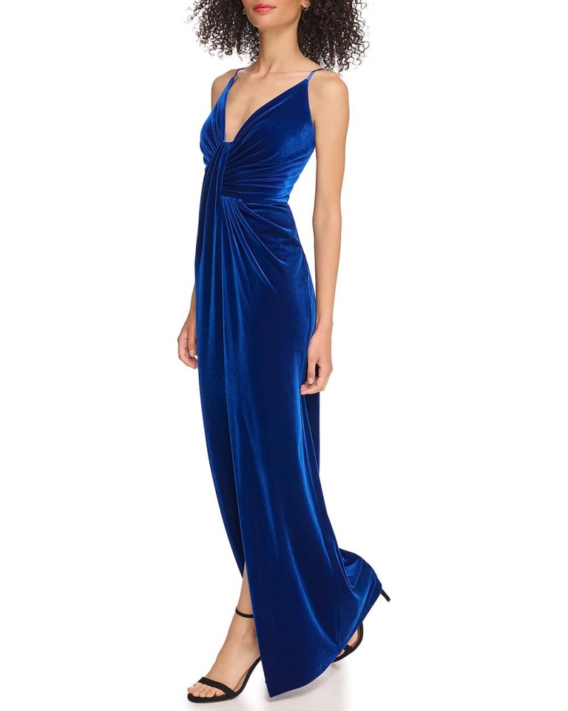 Dámské Maxi Šaty Vince Camuto Velvet Drape-Detail Gown Blankyt | 3018-MORVH