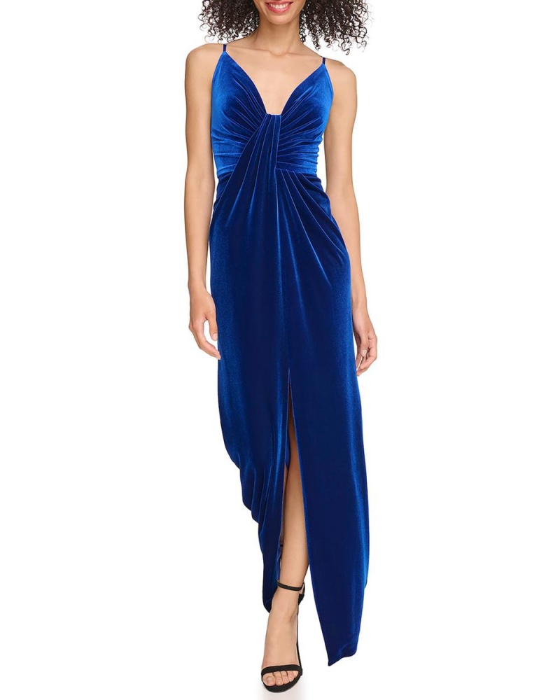 Dámské Maxi Šaty Vince Camuto Velvet Drape-Detail Gown Blankyt | 3018-MORVH