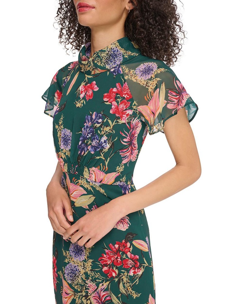 Dámské Midi Šaty Vince Camuto Floral-Print Roll-Neck Hunter Floral Print | 9410-YVWCU