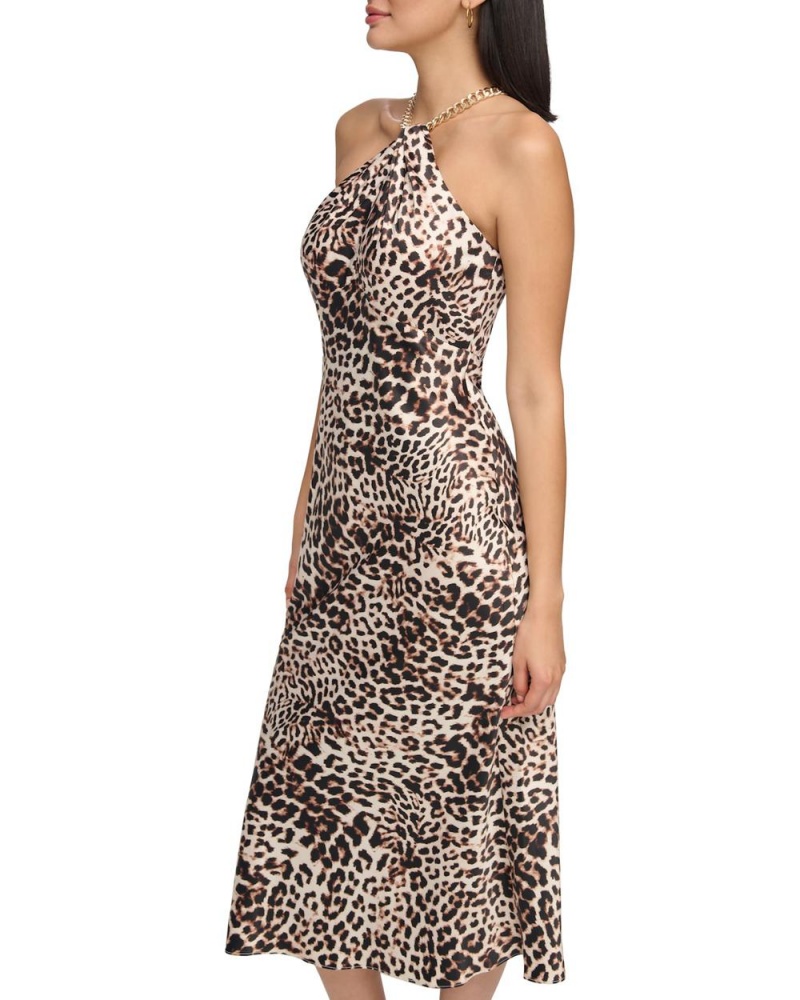 Dámské Midi Šaty Vince Camuto Leopard-Print Halter Hnědé Leopard | 7294-CRDSJ