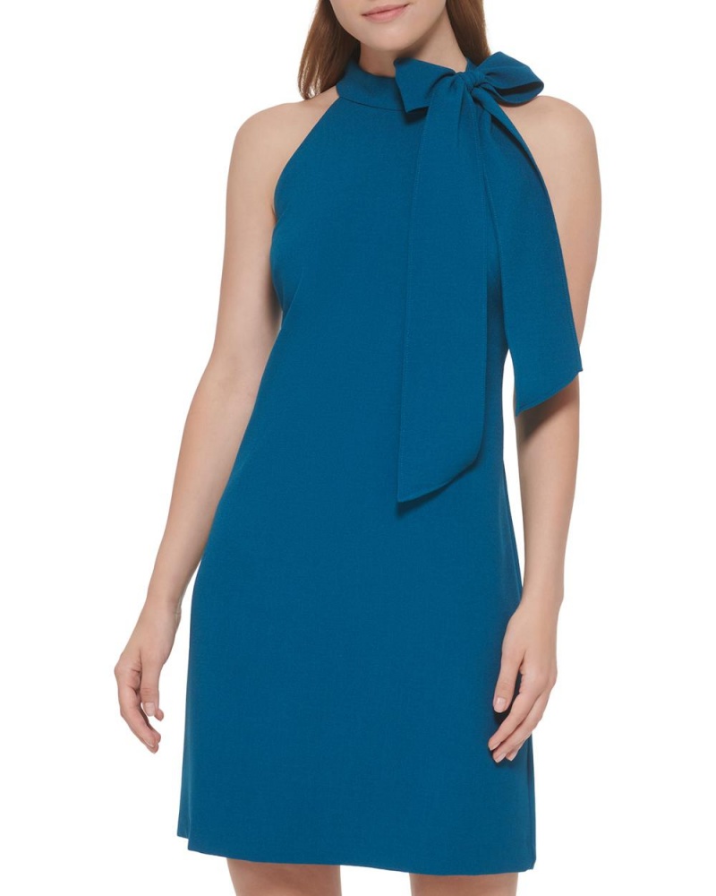 Dámské Mini Šaty Vince Camuto Bow-Neck Blankyt | 1586-MVRJE