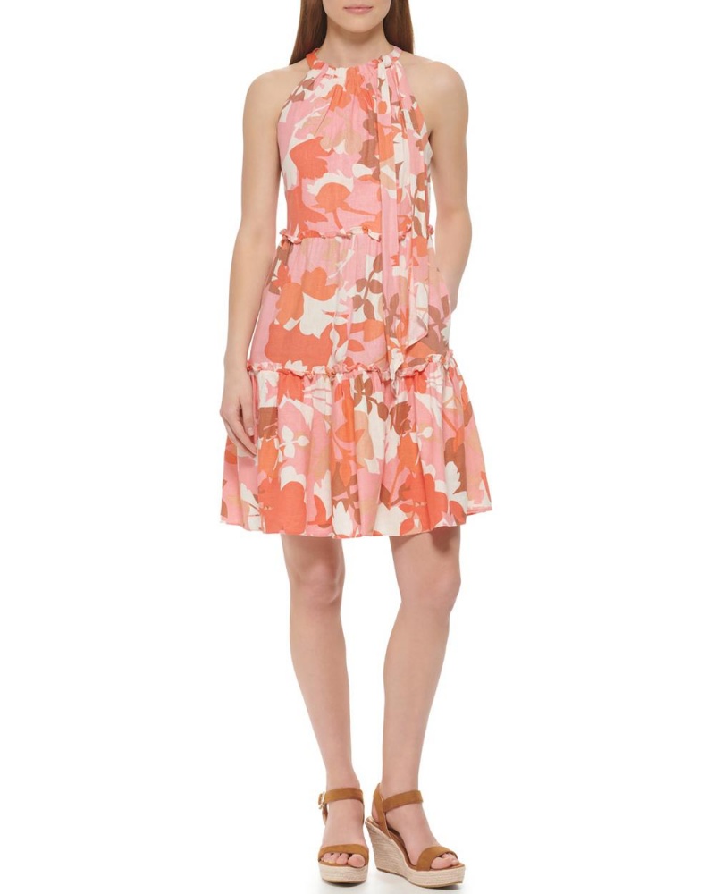 Dámské Mini Šaty Vince Camuto Floral-Print Tiered (Petite) Koralove | 8439-IPGOL