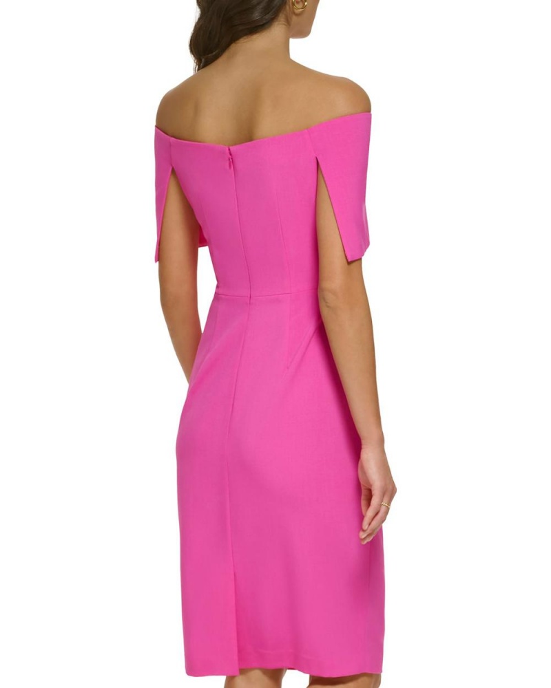 Dámské Mini Šaty Vince Camuto Off-The-Shoulder Sheath Fuchsie Růžové | 4130-MXJKG