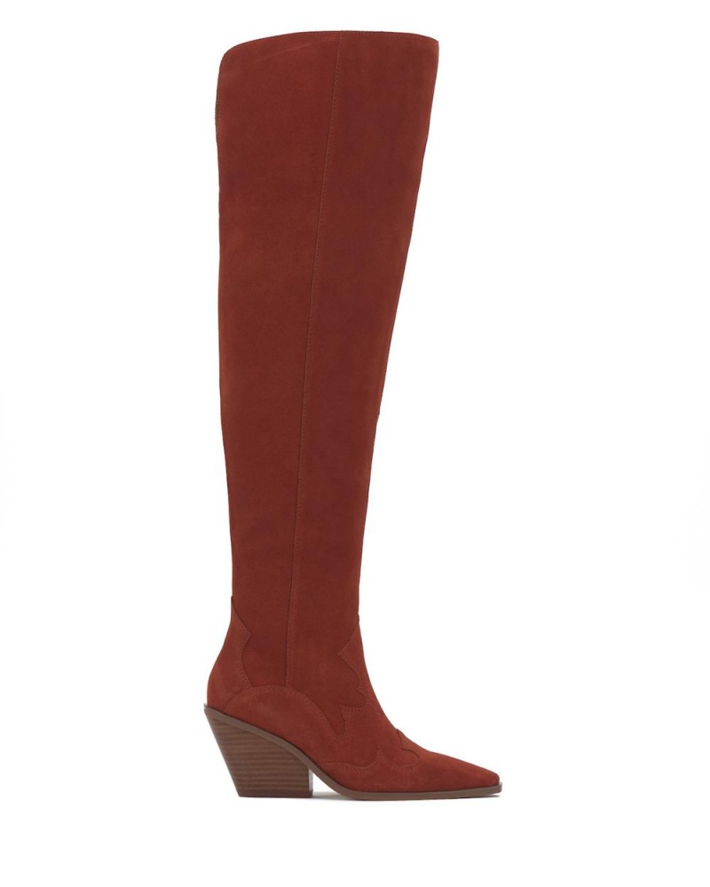 Dámské Over-The-Knee Boots Vince Camuto Shaharla Vínové | 5034-GREJA