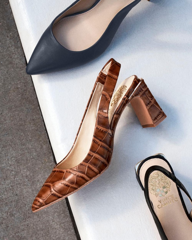 Dámské Podpatky Vince Camuto Hamden Slingback Hnědé | 6704-OTQPG