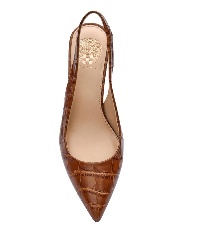 Dámské Podpatky Vince Camuto Hamden Slingback Hnědé | 6704-OTQPG