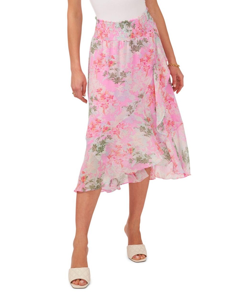 Dámské Sukně Vince Camuto Floral-Print Faux-Wrap Midi Zelene | 7251-GSFVB