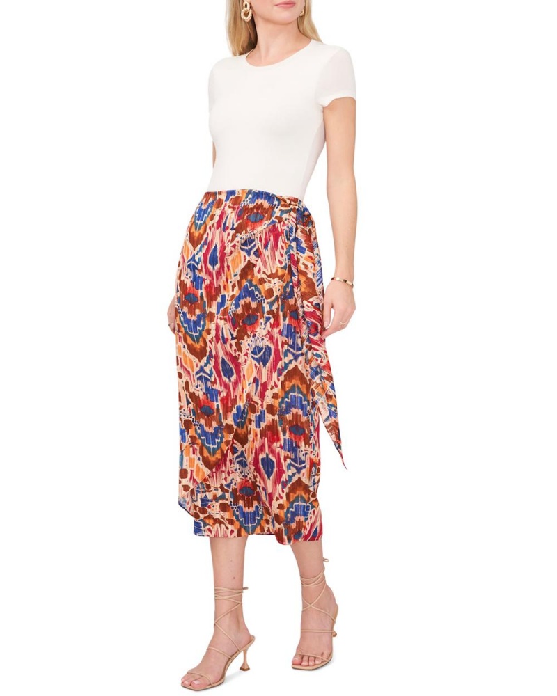 Dámské Sukně Vince Camuto Printed Tie-Front Midi Červené | 9856-WAYVM