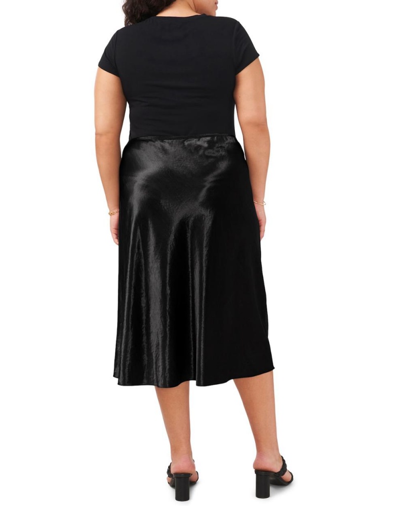 Dámské Sukně Vince Camuto Satin Midi (Plus Size) Černé | 5386-SUVGZ