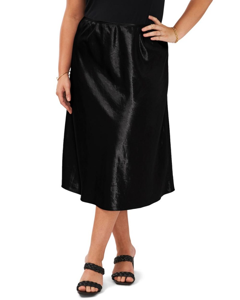 Dámské Sukně Vince Camuto Satin Midi (Plus Size) Černé | 5386-SUVGZ