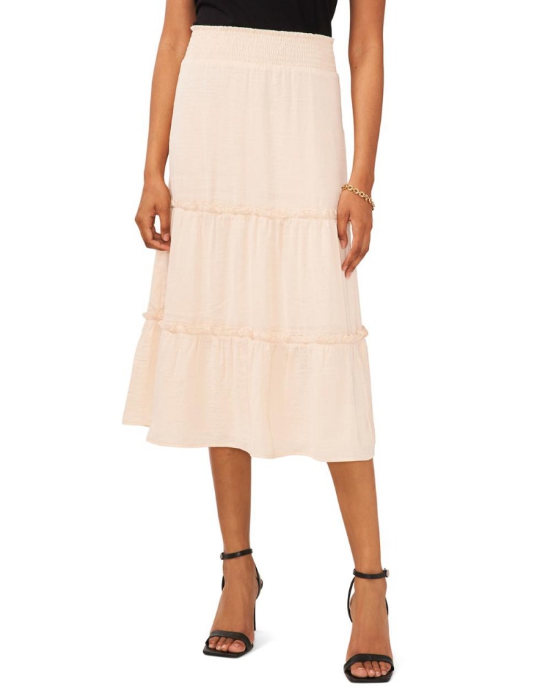 Dámské Sukně Vince Camuto Tiered Ruffled Midi Bílé | 7036-ZEXWB