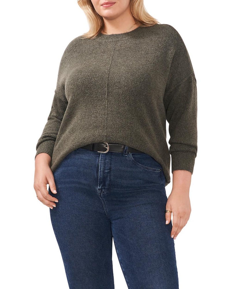 Dámské Svetr Vince Camuto Seamed Crewneck (Plus Size) Šedé | 1246-HIRPJ