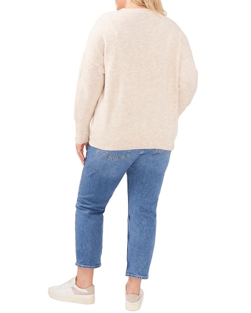 Dámské Svetr Vince Camuto Seamed Crewneck (Plus Size) Hnědožlutý | 3247-XINVS