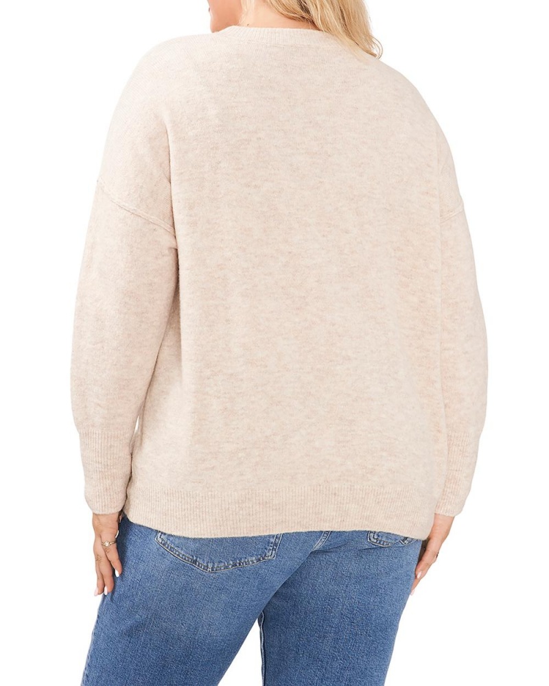 Dámské Svetr Vince Camuto Seamed Crewneck (Plus Size) Hnědožlutý | 3247-XINVS