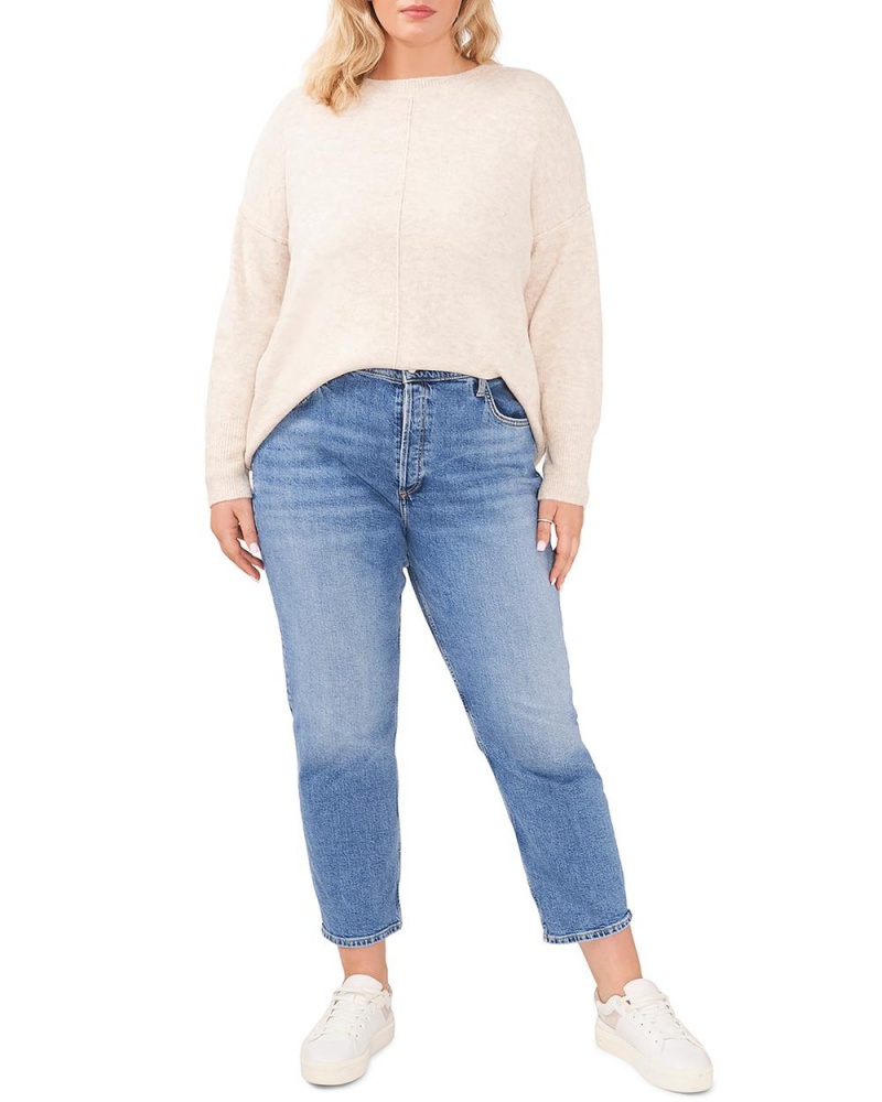 Dámské Svetr Vince Camuto Seamed Crewneck (Plus Size) Hnědožlutý | 3247-XINVS