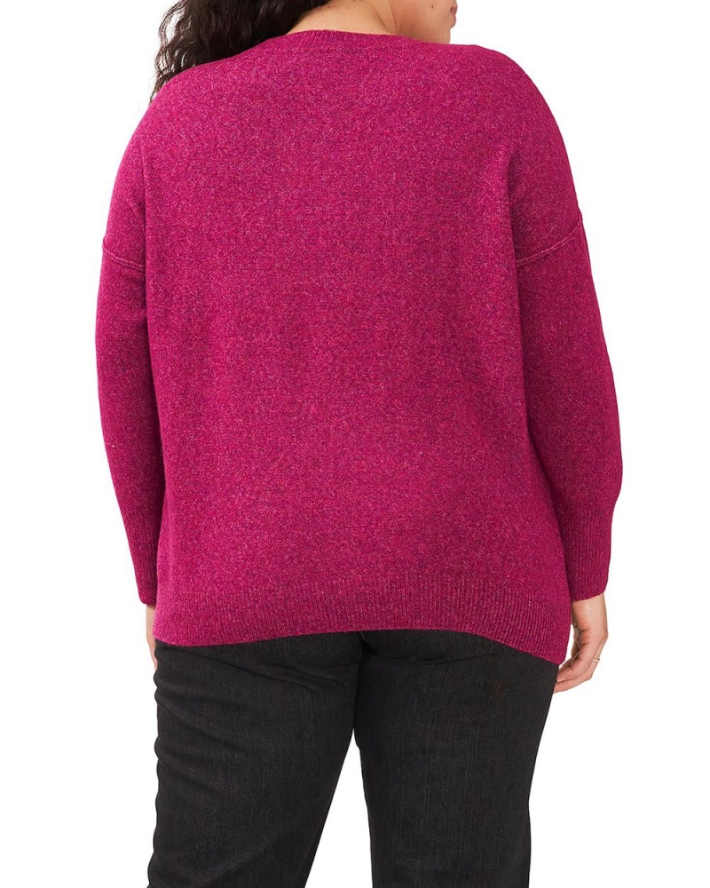 Dámské Svetr Vince Camuto Seamed Crewneck (Plus Size) Fialové | 5083-MPOUN