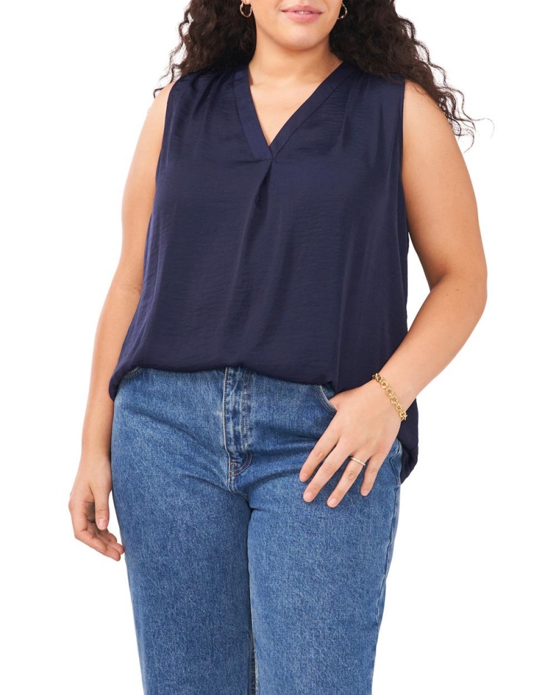 Dámské Topy Vince Camuto Bez Rukávů V-Neck (Plus Size) Tmavě Blankyt | 2340-WXSLC