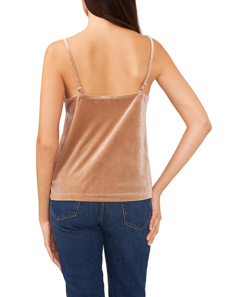 Dámské Topy Vince Camuto Krajkové-Trimmed Velvet Camisole Hnědé | 8763-DJBIN