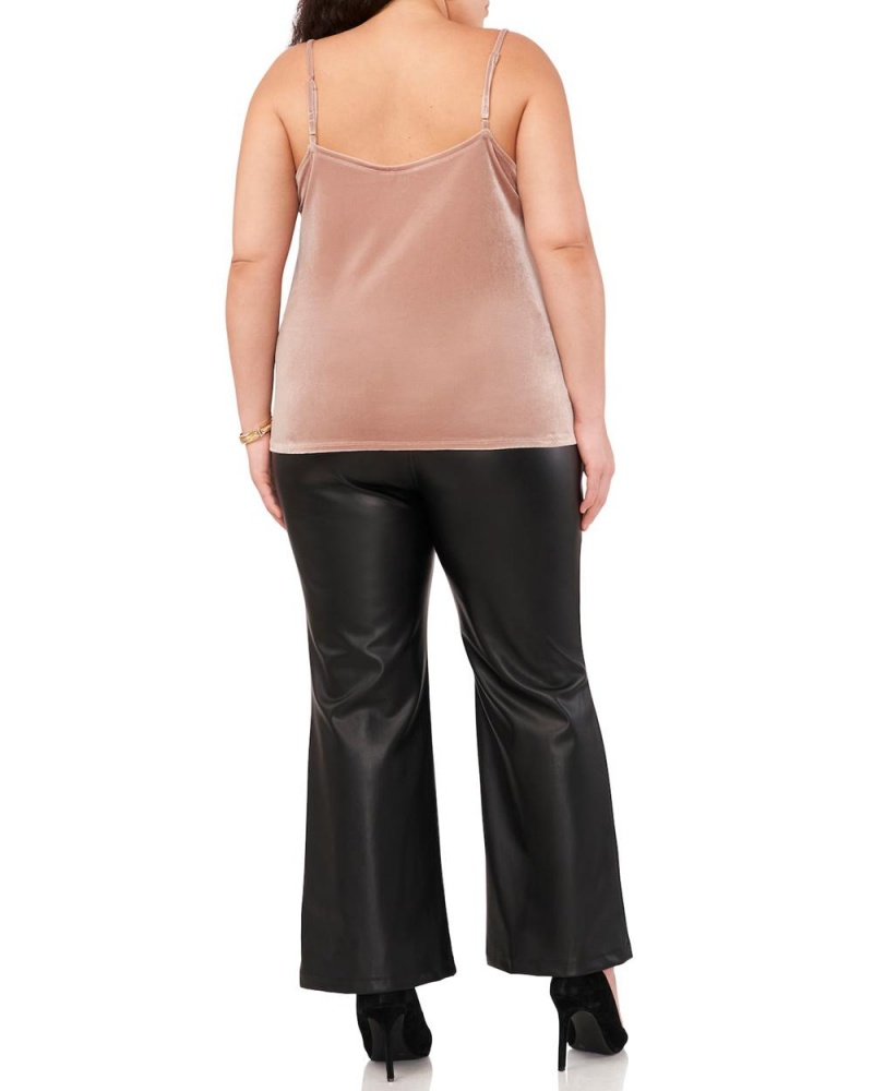 Dámské Topy Vince Camuto Krajkové-Trimmed Velvet Camisole (Plus Size) Hnědé | 6143-JBFSV