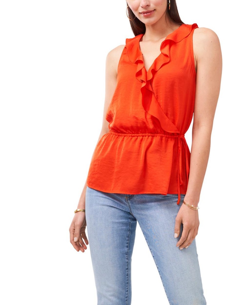 Dámské Topy Vince Camuto Ruffle-Trimmed Peplum Oranžové | 6105-VHIXG